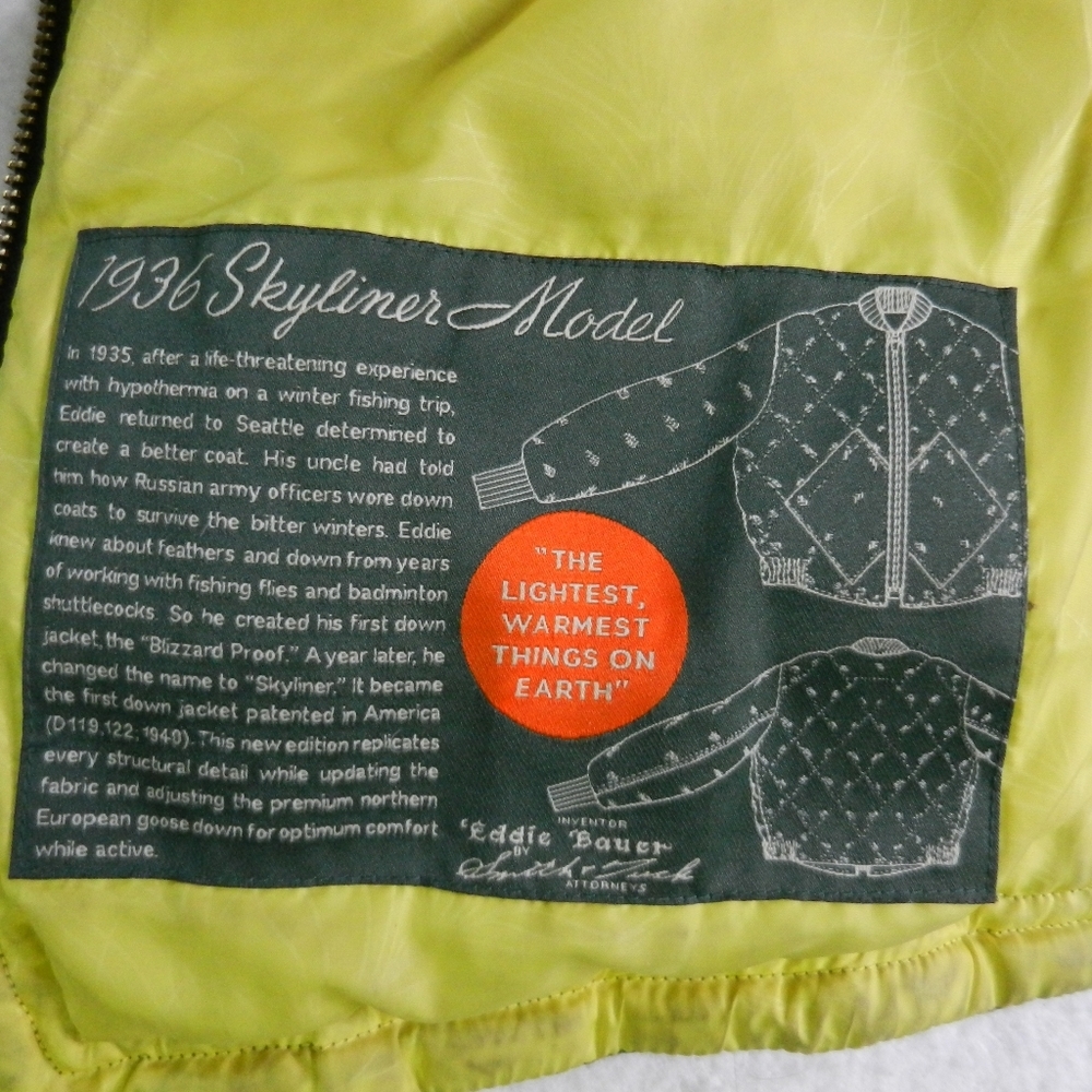 Eddie Bauer Jacket Coat Womens Goose Down Diamond Quilted Skyliner Gray Medium - Picture 7 of 16